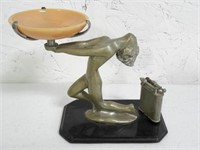 Nude Ashtray and Lighter Metal Base