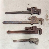 Various Sized Pipe Wrenches