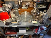 Pewter and Silver Plate Shelf Lot