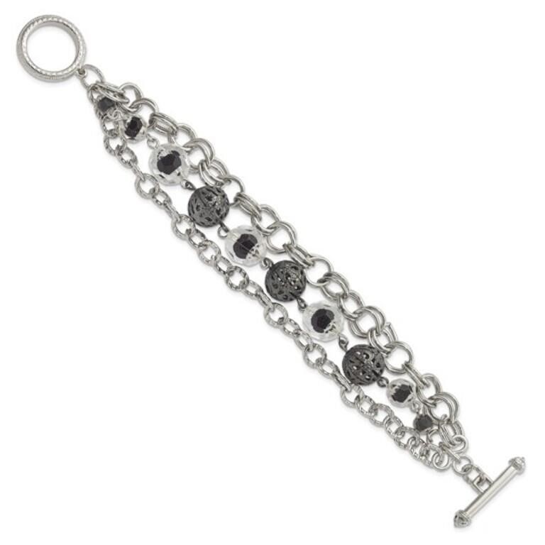 Silver-tone Toggle Bracelet