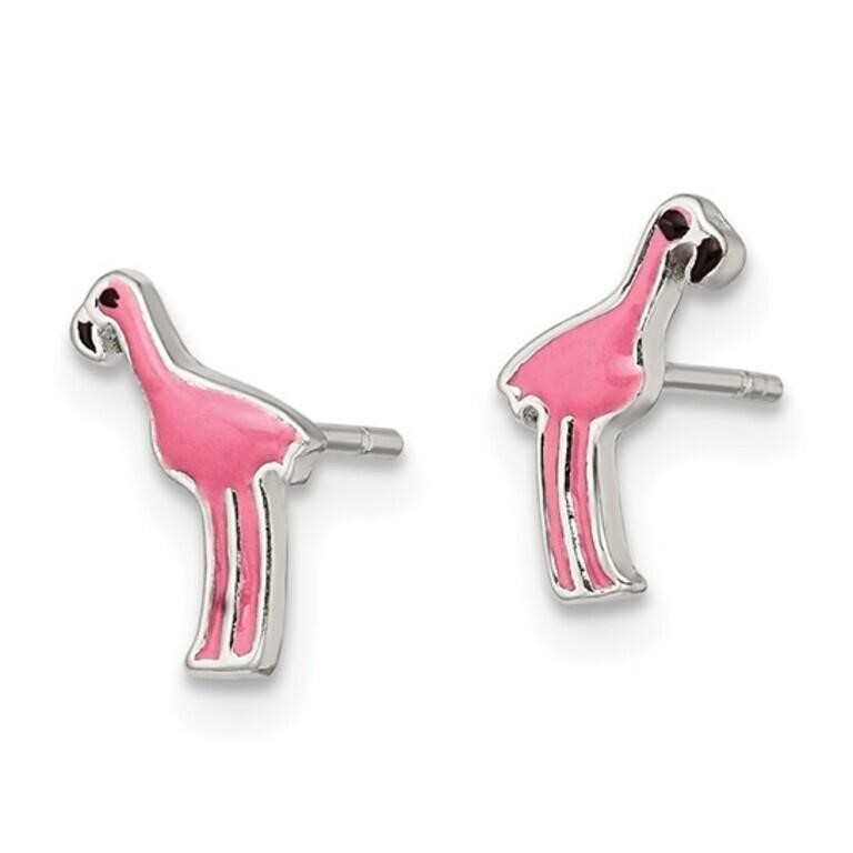 Sterling Silver Flamingo Post Earrings