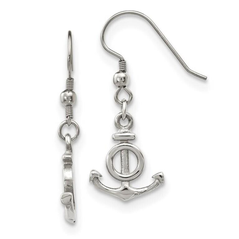 Stainless Steel Anchor Dangle Hook Earrings