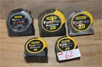 5 Stanley Tape Measures