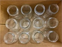 (12) Quart Regular Mouth canning jars, Kerr Ball