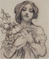 Czech Lithograph on Paper Signed Mucha 32/100