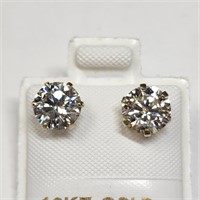 $1150 10K  White Moissanite(2ct) Earrings