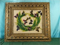 Vintage framed handmade butterfly wall decor