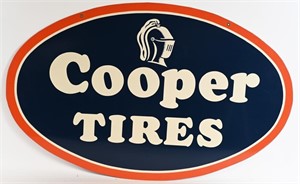COOPER TIRES DOUBLE SIDED TIN SIGN