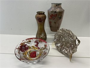 VTG Goofus Glass Vases & Dishes