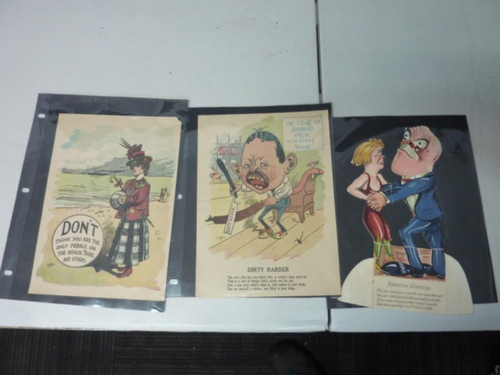 3 VINTAGE COMIC PAGES FROM MAGAZINES