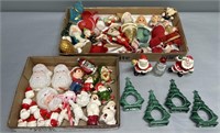 Vintage Christmas Santa Ornaments Lot Collection