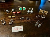 Jewlery Various Earings, Rings, Cuff Links