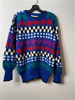 Vintage Knit Sweaters Checkerboard Hearts