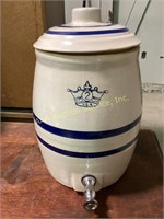 Roseville Blue Banded Stoneware Water Cooler 2