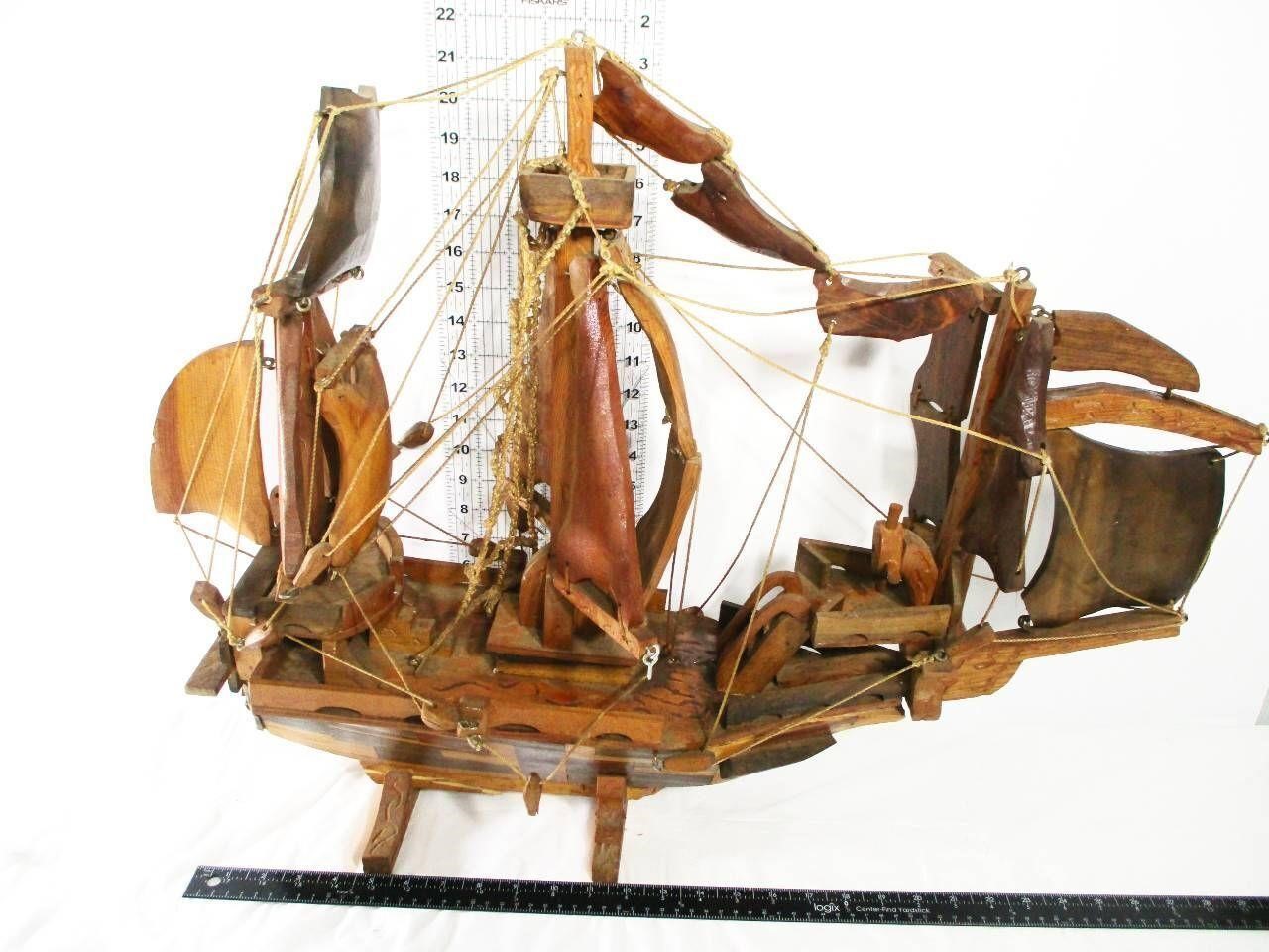 Vintage Large Wooden Ship Model