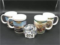 Set of 4 Currier & Ives mugs