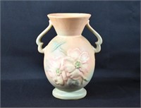 1930 10" Weller Pottery Wild Rose Matte Peach Vase