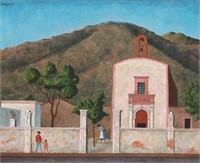 BERNIQUE LONGLEY (1923-1999) ADOBE MISSON CHURCH