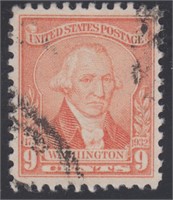 US Stamps #714 Used with Crowe Certificate stating