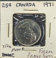 Proof 1971 Canadian quarter