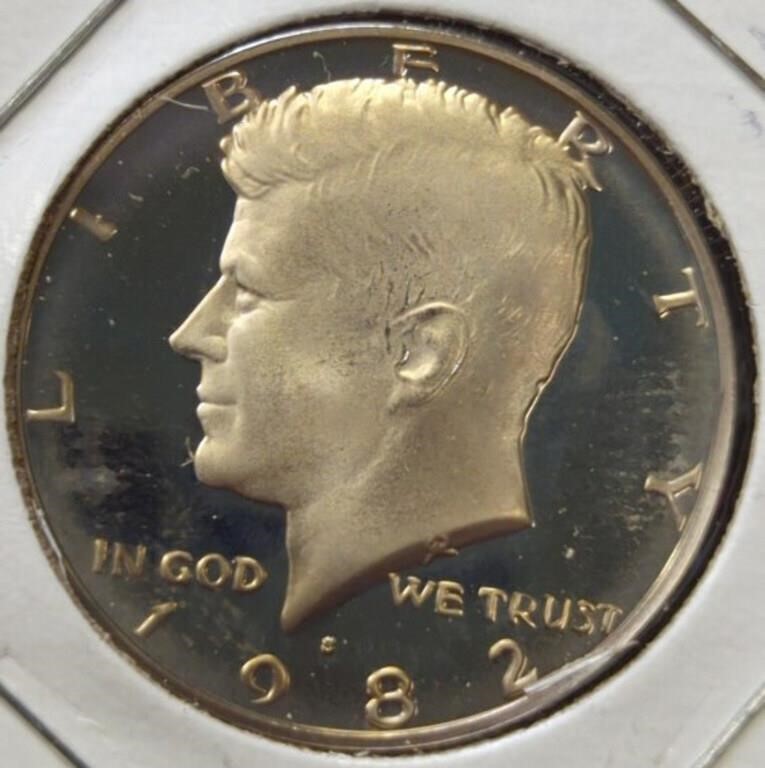 Proof 1982 s Kennedy half dollar