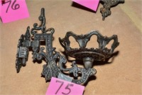 Vintage cast iron wall mounted candle holder