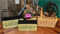 Great lot! Baskets, wind chime, frogs