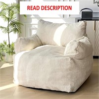 MAXYOYO Giant Bean Bag Sofa with Pocket  Beige