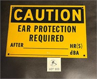 Caution Ear Protection Required Sign