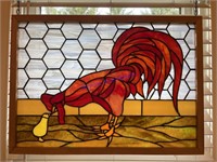 Stained Glass Rooster Window Hanging