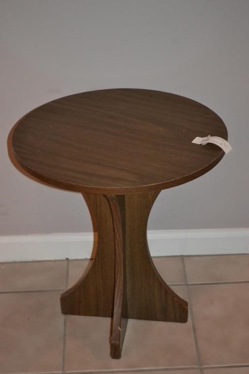 18" Diameter Wood Vintage End Table