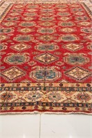 8.10' x 12' Handmade Afghan Kazak; All natural dye