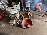 HOMEMADE SHOP ROLLING CHAIR WITH TRACTOR SEAT,