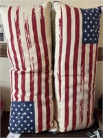 (2) 32" American flag pillows