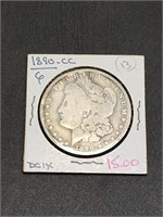 1890 CC  Morgan Silver Dollar