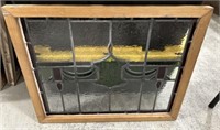 Framed Leaded Stain Glass Window