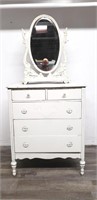 Vintage chest of drawers and vanity mirror