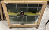 Framed Leaded Stain Glass Window