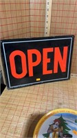 Metal open sign