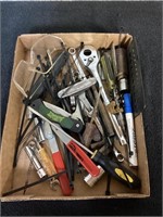 G) miscellaneous knives, sockets wrenches, zip