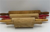 5 old rolling pins