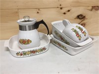 Matching Baking dishes and coffee percolator