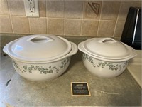 Vintage Corelle Ivy Pattern Casserole Dishes