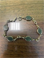 Gold Plated Jade Bracelet