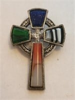 Vintage Miracle Signed Cross Pendant/Brooch