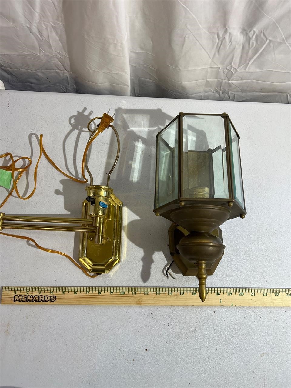 Two brass lights