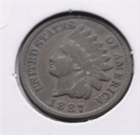 1887 INDIAN HEAD CENT XF