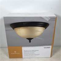 Portfolio flush mount light fixture, color is Oil