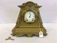 Ornate Metal Seth Thomas Keywind Clock w/