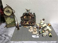 Clocks, figurines